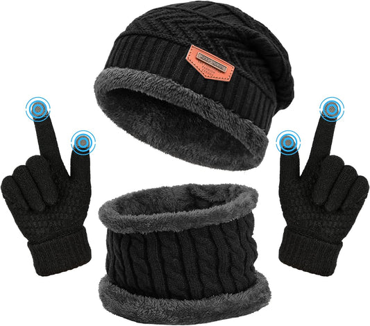 Winter Hat Scarf Gloves Set 